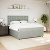 vidaXL Boxspring met matras fluweel lichtgrijs 180x200 cm