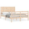vidaXL Bedframe met hoofdbord massief hout 120x200 cm