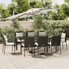 vidaXL 9-delige Tuinset poly rattan zwart