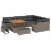 vidaXL Tuinbankenset met kussen 12 pcs Grijs poly rattan