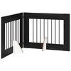 vidaXL Opvouwbaar hondenhek met standaards 2 st Zwart eiken 160,5 cm