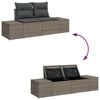 vidaXL Tuin Sofa Set met kussen met opslag 7 pcs Grijs Poly riet