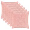 vidaXL Kussensloop 6 st HOUTEN Roze 30 x 30 cm Nep Konijnenbont