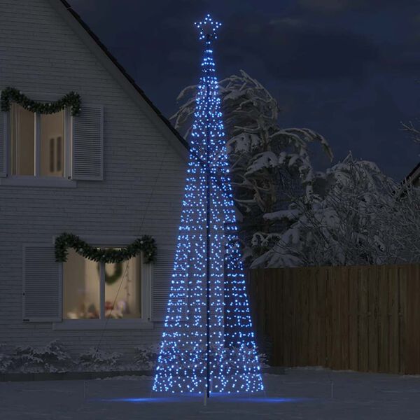 vidaXL LED-kerstboom met spikes 1534 LEDs 500 cm blauw