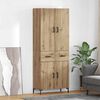 vidaXL Highboard Artisan Eiken 69,5 x 34 x 180 cm Bewerkt hout