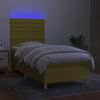 vidaXL Boxspring met matras en LED stof groen 90x190 cm