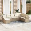 vidaXL Tuin Sofa Set met kussen met opslag 8 pcs Beige Poly riet