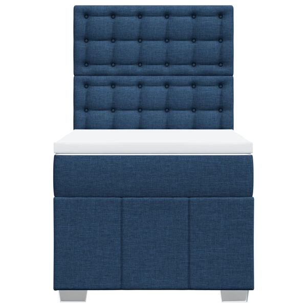 vidaXL Boxspring met matras stof blauw 90x190 cm