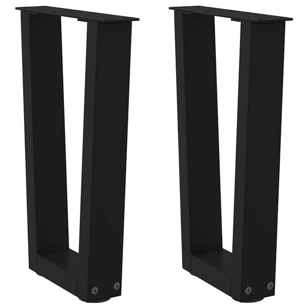 vidaXL Salontafelpoten 2 st V-vormig 28x(42-43,3) cm staal zwart