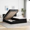 vidaXL Ottoman bed met matrassen 200x200cm stof zwart