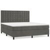 vidaXL Boxspring met matras fluweel donkergrijs 180x200 cm