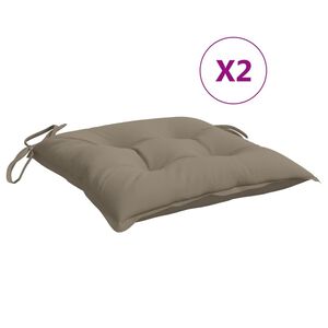 vidaXL Stoelkussens 2 st 40x40x7 cm oxford stof taupe