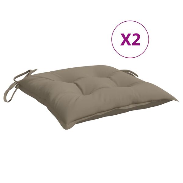 vidaXL Stoelkussens 2 st 40x40x7 cm oxford stof taupe