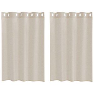 vidaXL Voile Gordijn met gordijnen 2 pcs Zand 140 x 140 cm Polyester