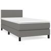 vidaXL Boxspring met matras stof donkergrijs 80x200 cm