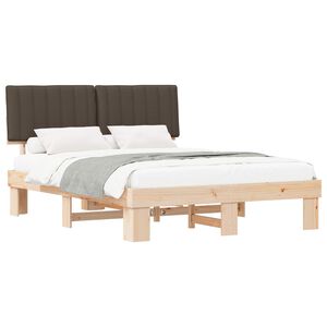 vidaXL Bedframe met Gevoerd Hoofdgedeelte Taupe 160 x 200 cm