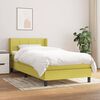 vidaXL Boxspring met matras stof groen 90x190 cm