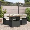 vidaXL Tuin Sofa Set met opslag 5 pcs Zwart Poly riet
