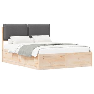vidaXL Bedframe met Gevoerd Hoofdgedeelte Donkergrijs 160 x 200 cm