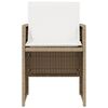 vidaXL 3-delige Bistroset met kussens poly rattan beige