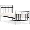 vidaXL Bedframe met hoofd- en voeteneinde metaal zwart 80x200 cm