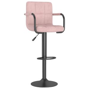 vidaXL Barkruk fluweel roze
