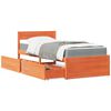 vidaXL Bed met lades en matras massief grenenhout wasbruin 90x200 cm