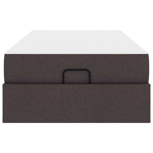 vidaXL Bedframe met matras Donkerbruin 80 x 200 cm Stof