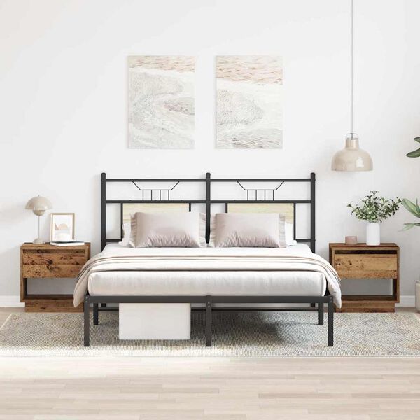 vidaXL Nachtkastje met lade 2 pcs Oudhout 45 x 34 x 44 cm Bewerkt hout