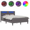 vidaXL Bedframe met matras Grijs 160 x 200 cm Kunstleer