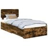 vidaXL Bedframe met lade Gerookt eiken 100 x 200 cm Bewerkt hout