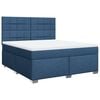 vidaXL Boxspring met matras stof blauw 180x200 cm