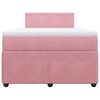 vidaXL Boxspring met matras fluweel roze 120x200 cm