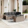 vidaXL 11-delige Loungeset met kussens poly rattan grijs