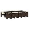 vidaXL 13-delige Tuinset met kussens poly rattan bruin