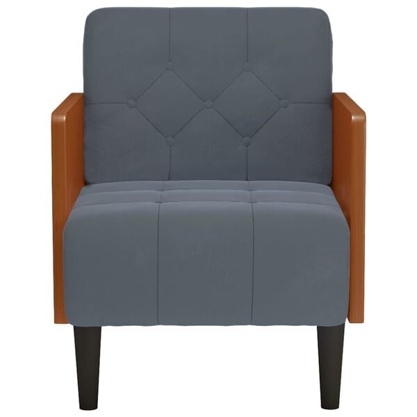 vidaXL Fauteuil met armleuningen 55 cm fluweel donkergrijs
