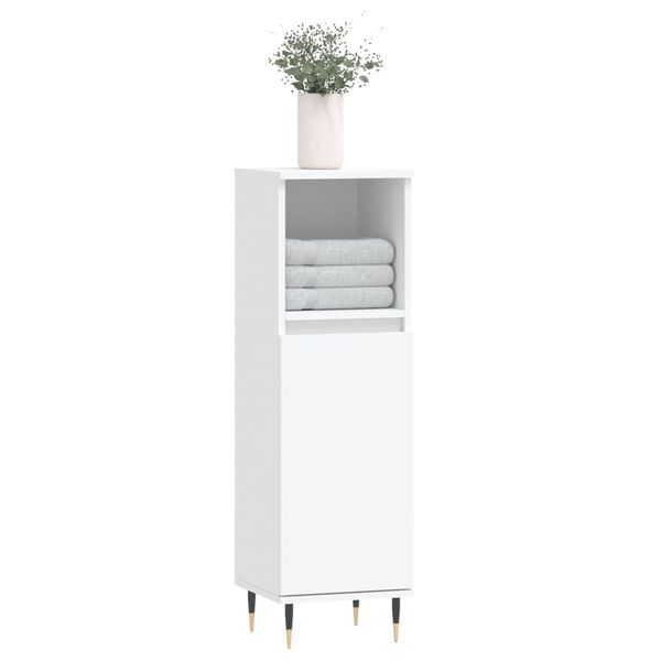 vidaXL Badkamerkast 30x30x100 cm bewerkt hout wit