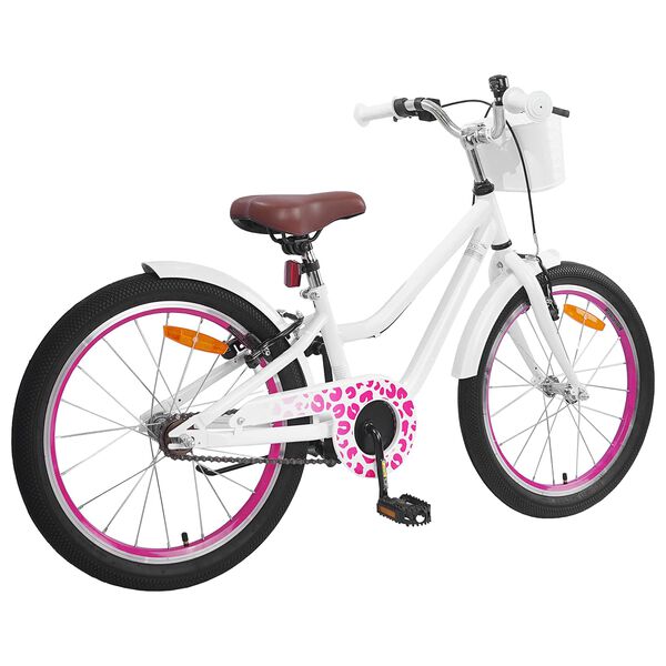 vidaXL Kinderfiets 18 Inch voor 5-7 jaar Wit