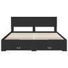 vidaXL Bedframe met lade Zwart en Zilver 200 x 200 cm Bewerkt hout