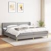 vidaXL Boxspring met matras stof lichtgrijs 200x200 cm