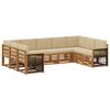 vidaXL Hoekbank Set 7 pcs Naturel Massief Acaciahout en Polyester