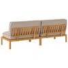 vidaXL Bankstel met kussen Taupe 240 x 92 x 69 cm Massief Acaciahout