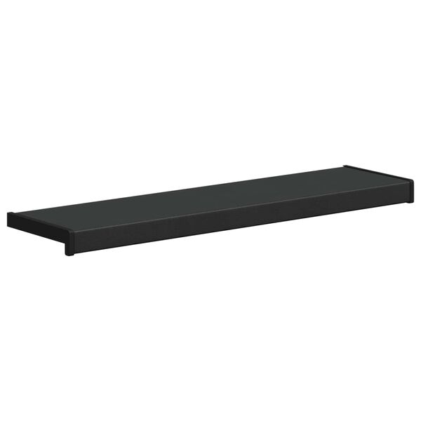 vidaXL Raamsokkel Zwart met Houten Structuur 80 x 25 x 4,5 cm PVC