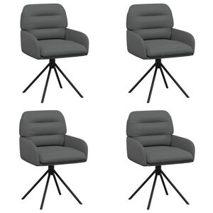 vidaXL Draai Eetstoelen 4 pcs Kunstleer Grijs 59 x 59,5 x 90 cm
