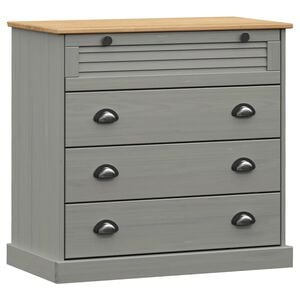 vidaXL Ladekast VIGO 80x40x76 cm massief grenenhout grijs
