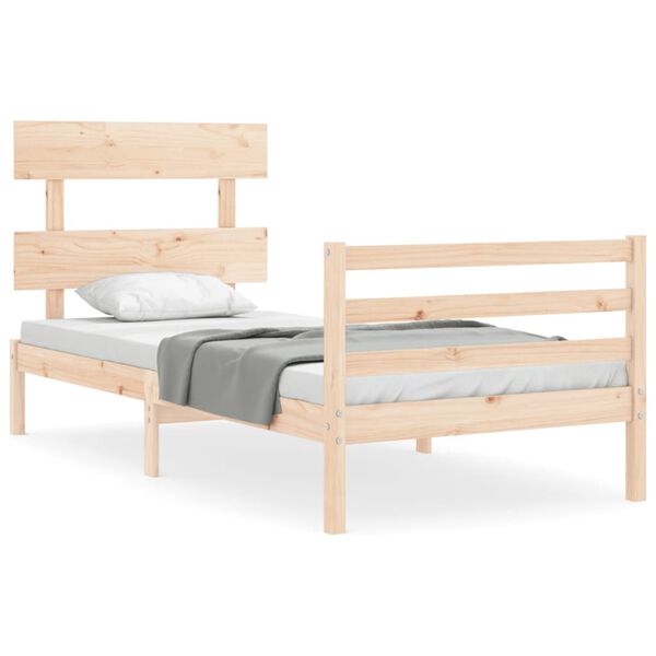 vidaXL Bedframe met hoofdbord massief hout