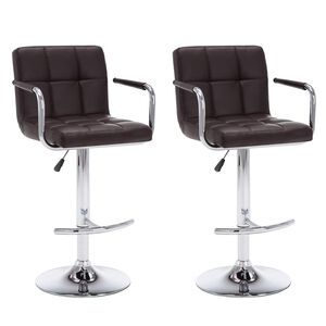 vidaXL Barstoelen 2 st kunstleer bruin