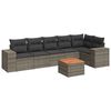 vidaXL 7-delige Loungeset met kussens poly rattan grijs