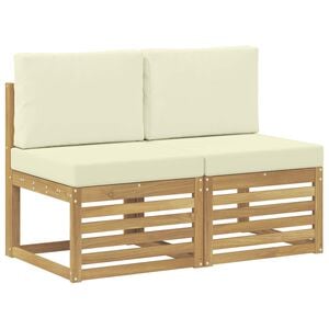 vidaXL 2 Stuk Buiten Midden Sofa Massief Acaciahout Wit