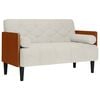 vidaXL Loveseat bank met bolsters cr&egrave;me 110 cm fluweel
